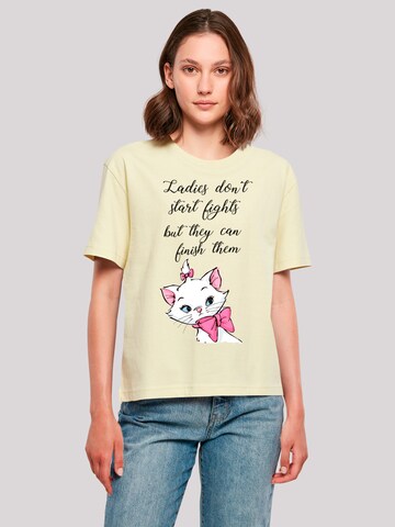 F4NT4STIC Shirt 'Disney Aristocats Ladies Don't' in Yellow: front