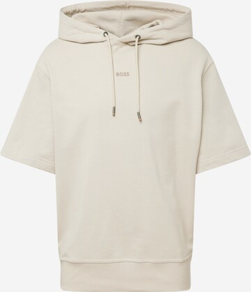 Sweat-shirt BOSS en beige : devant