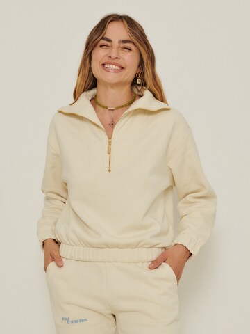 ABOUT YOU x Sofia Tsakiridou Sweatshirt in White: front