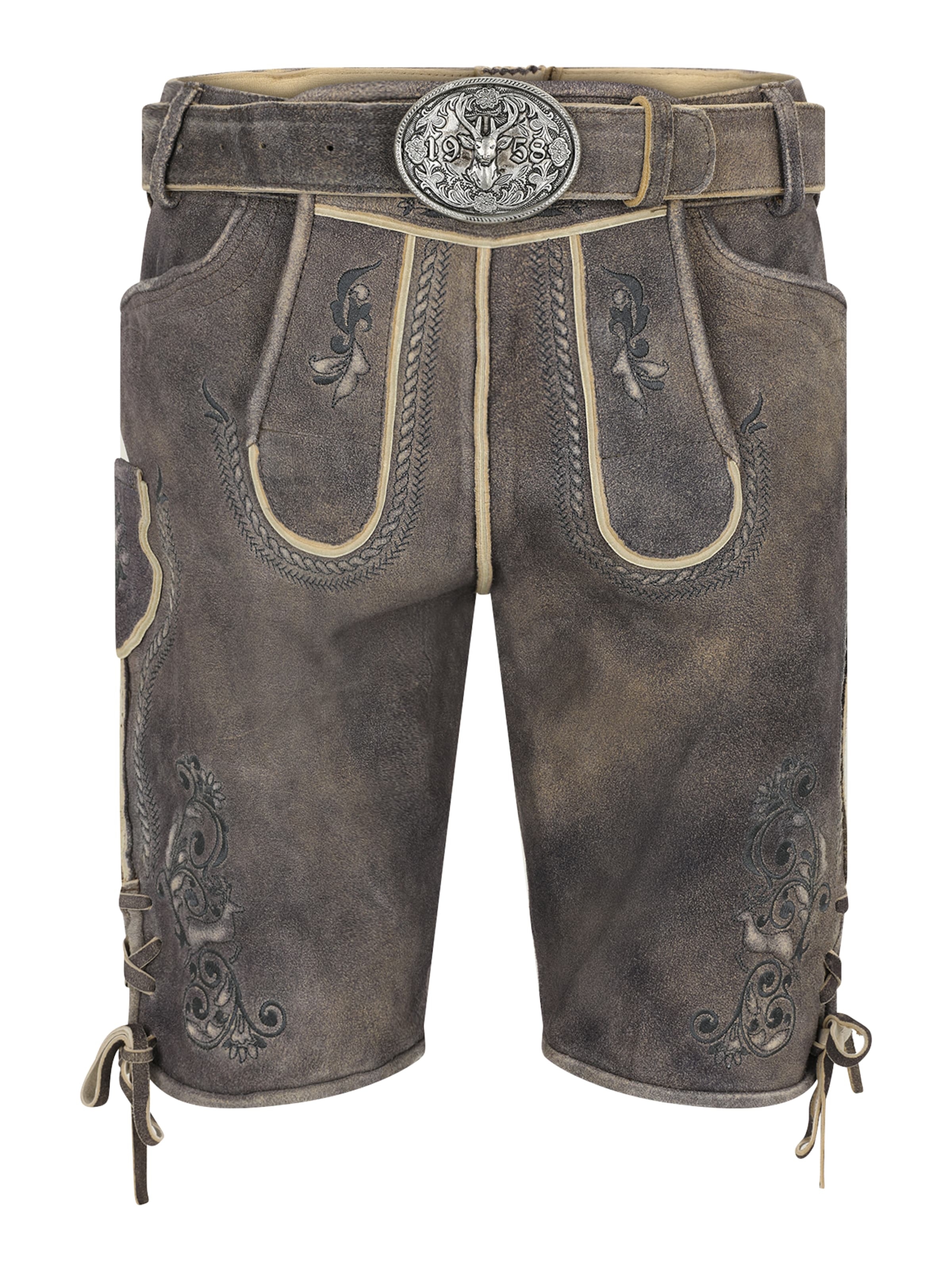 Krüger Buam Обычный Штаны от традиционного костюма в Коричневый: спереди