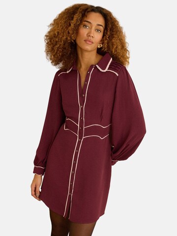 Robe-chemise love & roses en rouge : devant