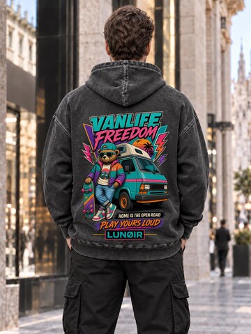 LUNØIR StudioSweater majica 'Vanlife Freedom' - crna boja
