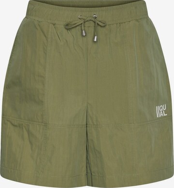 IIQUAL Normální Kalhoty 'JUNA' – zelená: přední strana