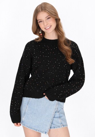 Pull-over oversize MYMO en noir : devant