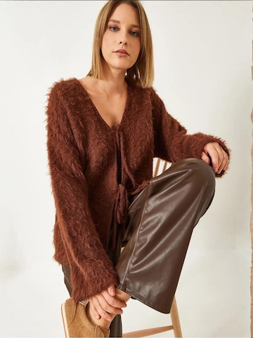 Bianco Lucci Gebreid vest in Bruin