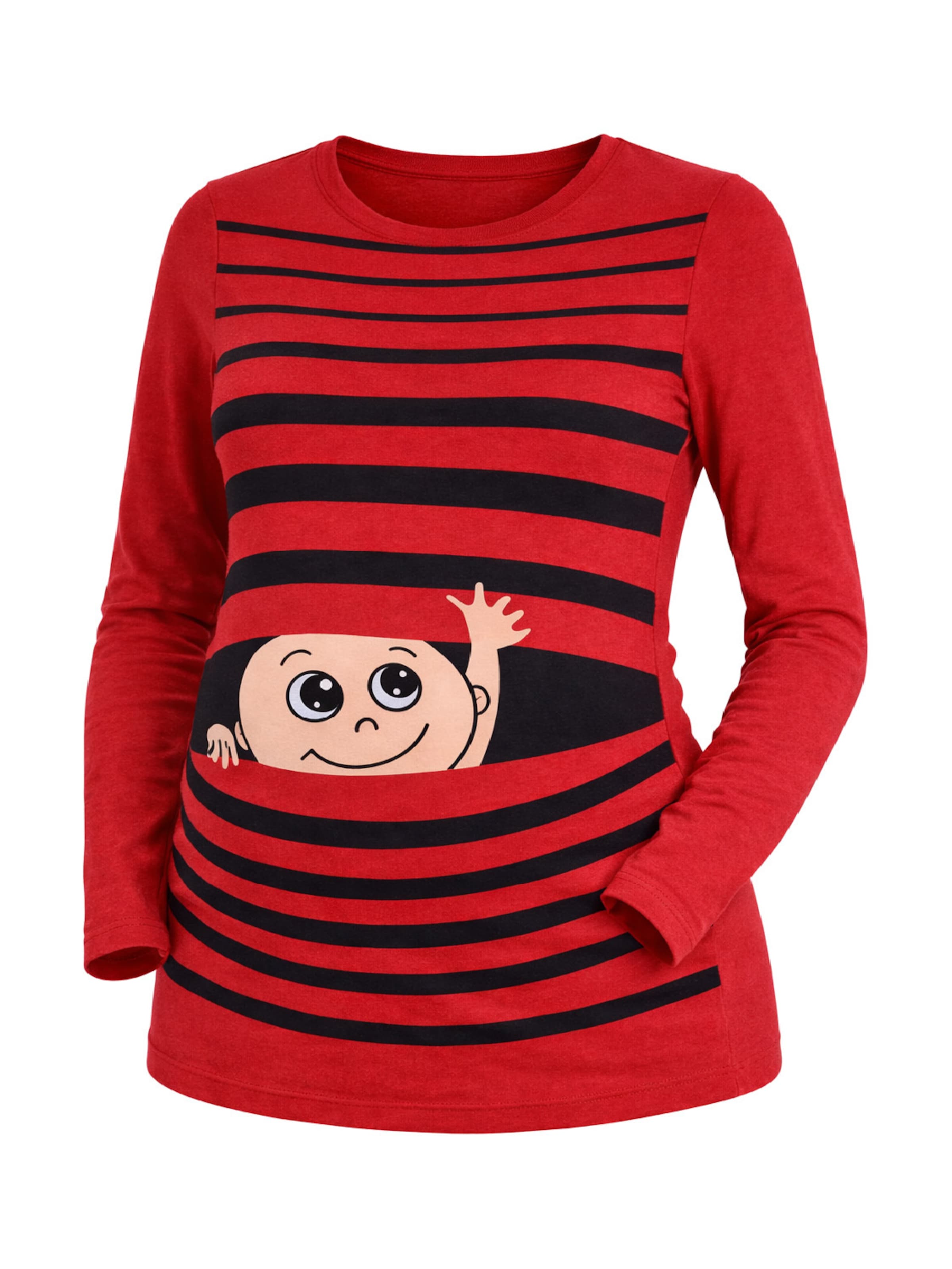 M.M.C. Shirt 'Winke Winke Umstandslangarmshirt' in Red, Item view