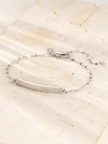 Hey Happiness Armband 'Crystal Bar Rolo' in Zilver