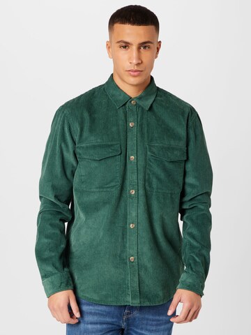 TOM TAILOR DENIM Regular fit Button Up Shirt in Green: front