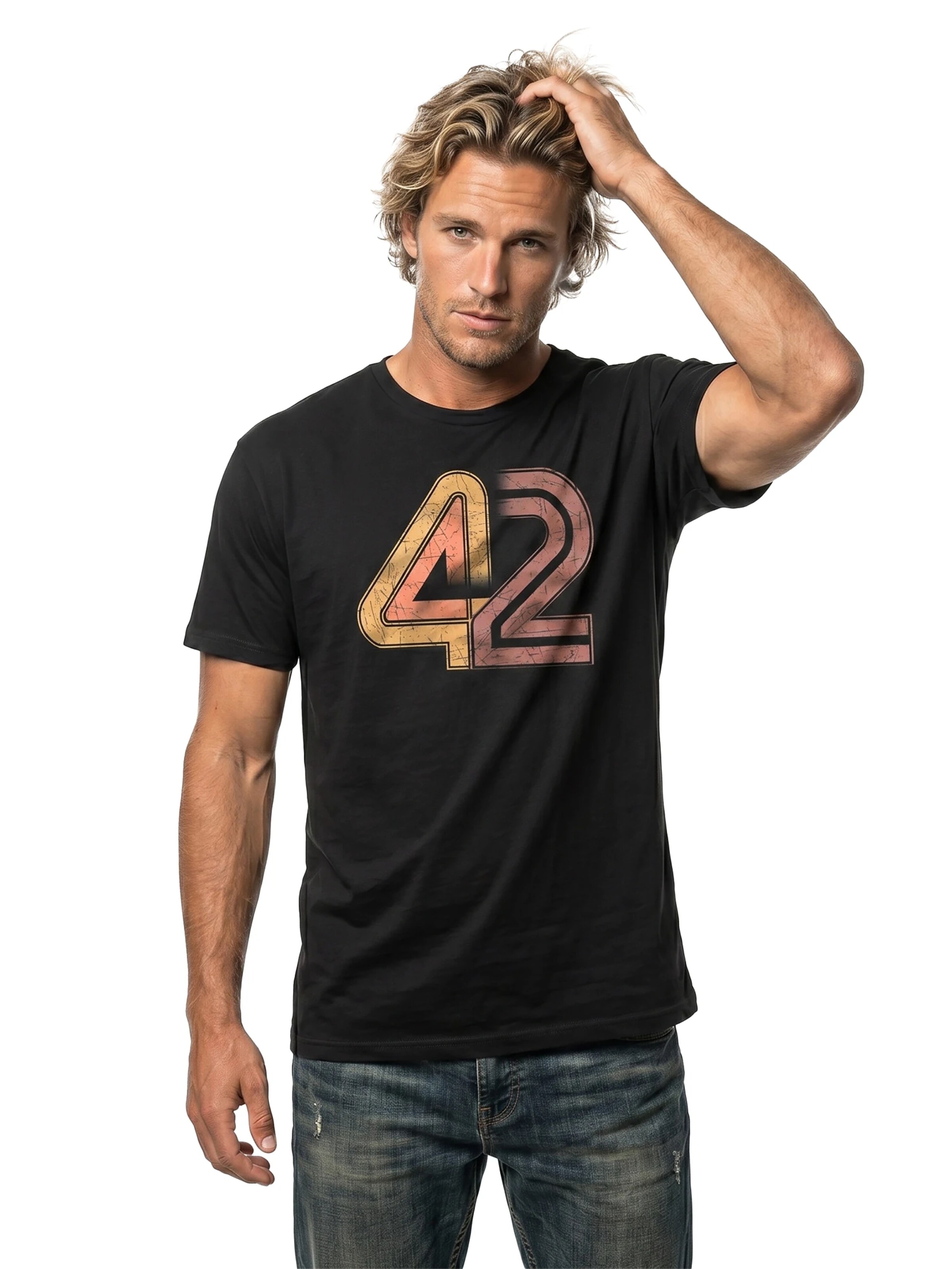 MAKAYA Shirt '42 The Answer'‌‌‌‌‌‌‌ in Schwarz
