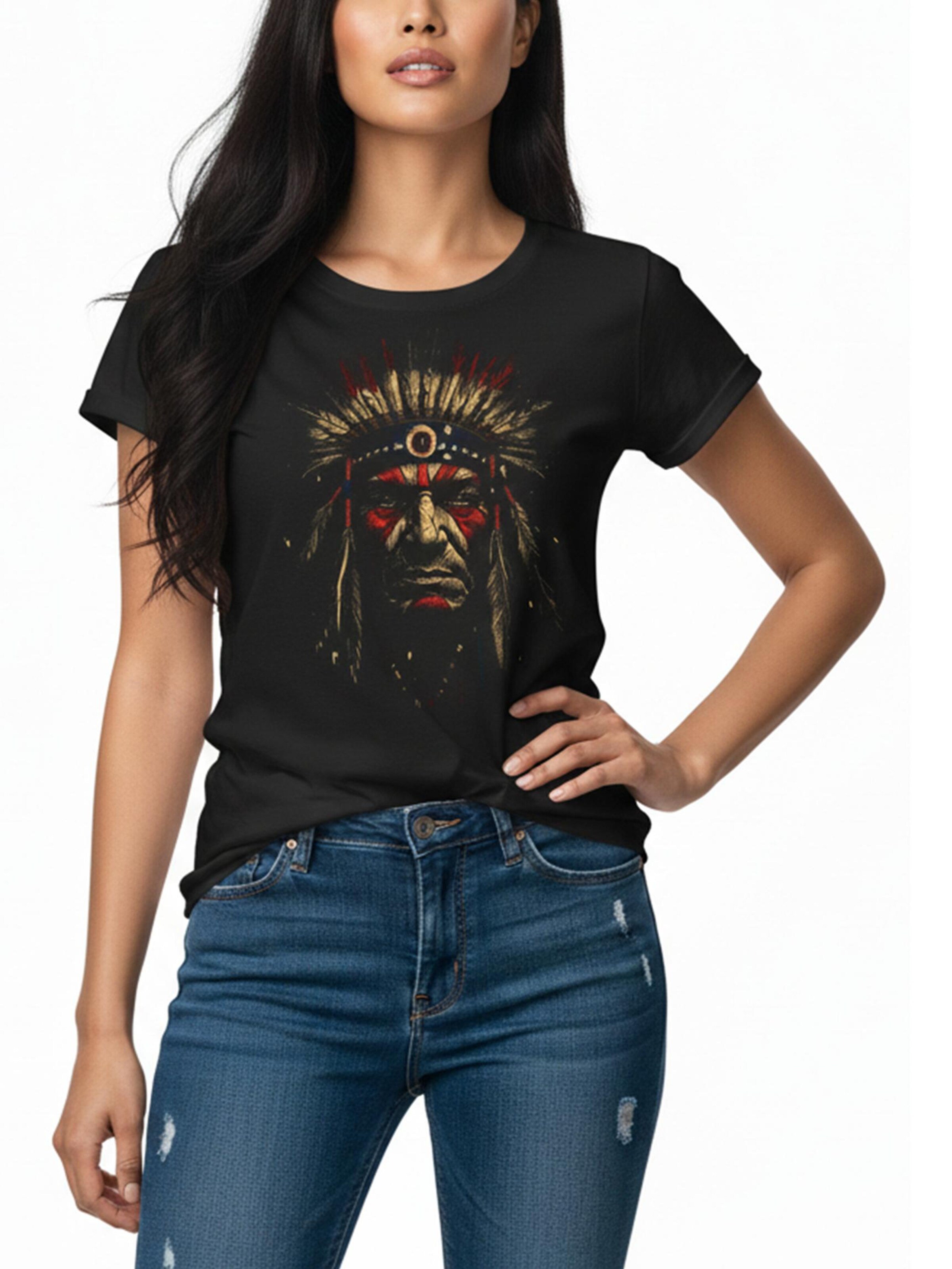 MAKAYA Shirt 'Indianer' in Black: front