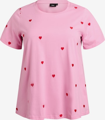 Zizzi Тениска 'Velin' в розово: отпред