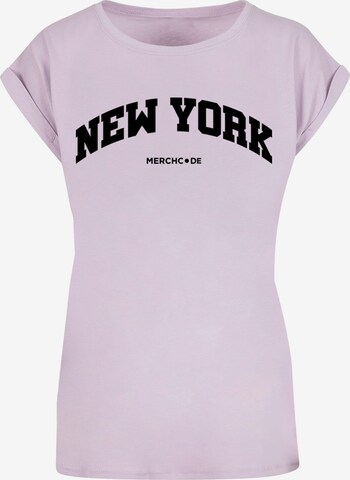 Merchcode T-Shirt 'New York' in Lila: predná strana