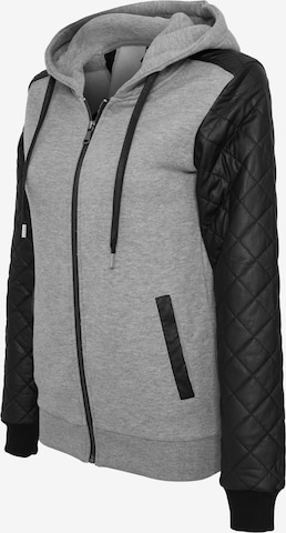 Urban Classics Zip-Up Hoodie 'Diamond' in Grey