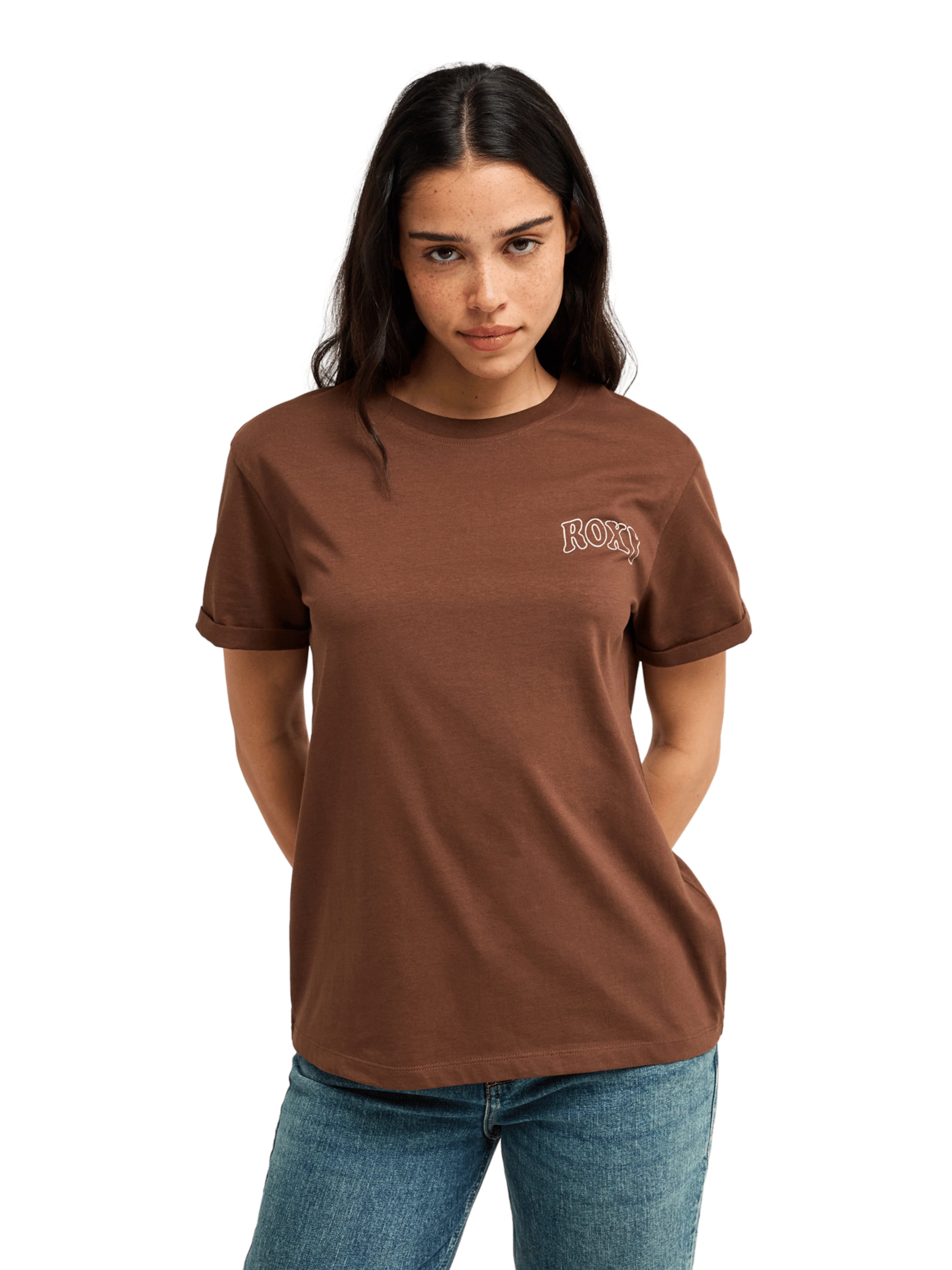 ROXY T-shirt 'OCEAN' i brun: framsida