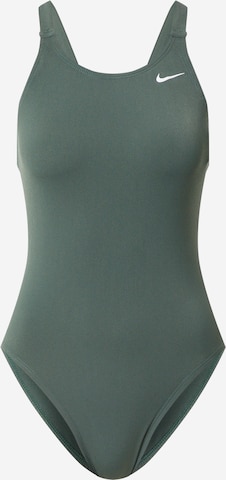 Nike Swim Strój kąpielowy sportowy 'Fastback' w kolorze zielony: przód
