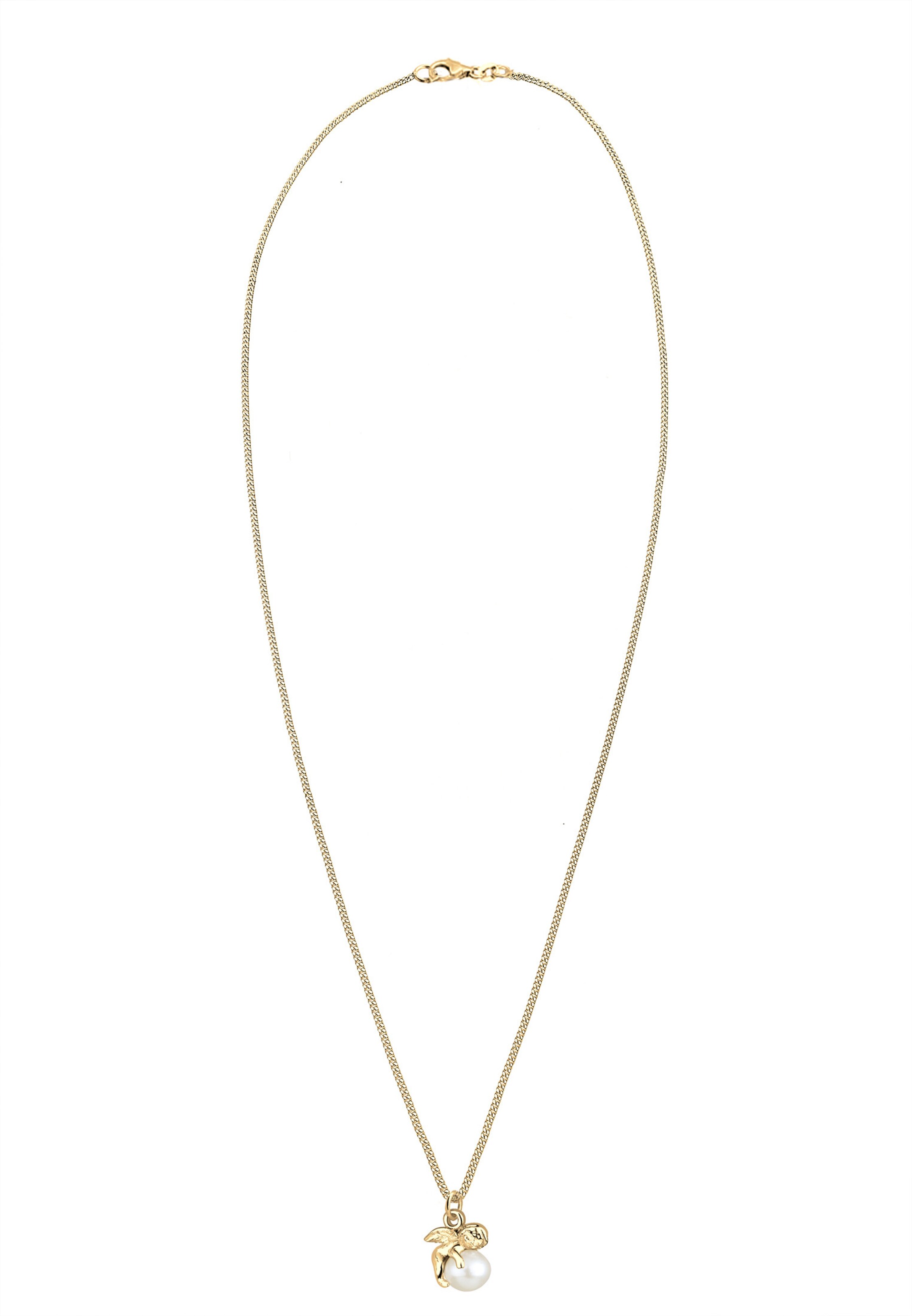 ELLI Kette 'Engel' in gold / perlweiß, Produktansicht