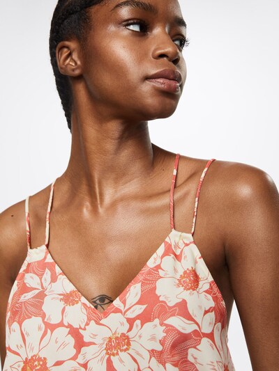 MANGO Robe d’été 'VESTIDO' en jaune / rouge pastel / blanc, Vue avec produit