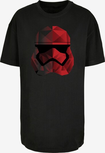 F4NT4STIC T-shirt oversize 'Star-Wars The Last Jedi-Cubist Trooper Helmet' en rouge / noir, Vue avec produit