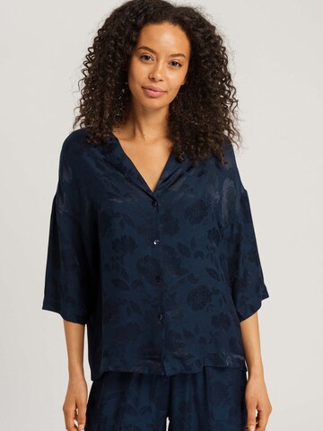 Hanro Pajama Shirt ' Valene ' in Blue: front