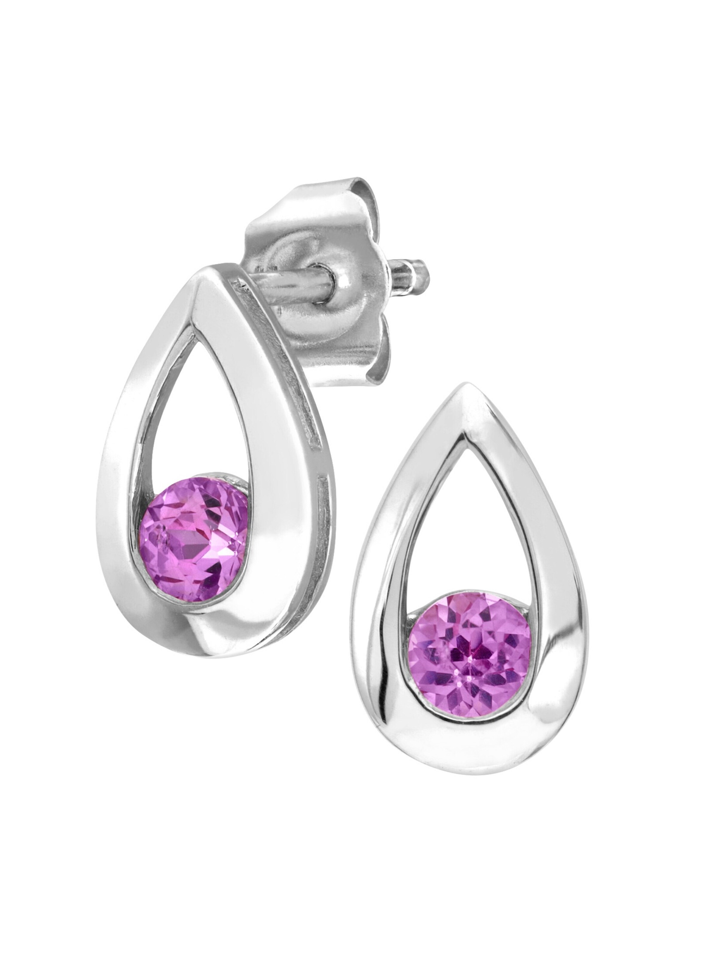 DIAMANT LETERNEL Earrings 'Ohrhänger aus 375 Weißgold mit Saphir' in Gold: front