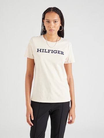 T-shirt TOMMY HILFIGER en beige : devant