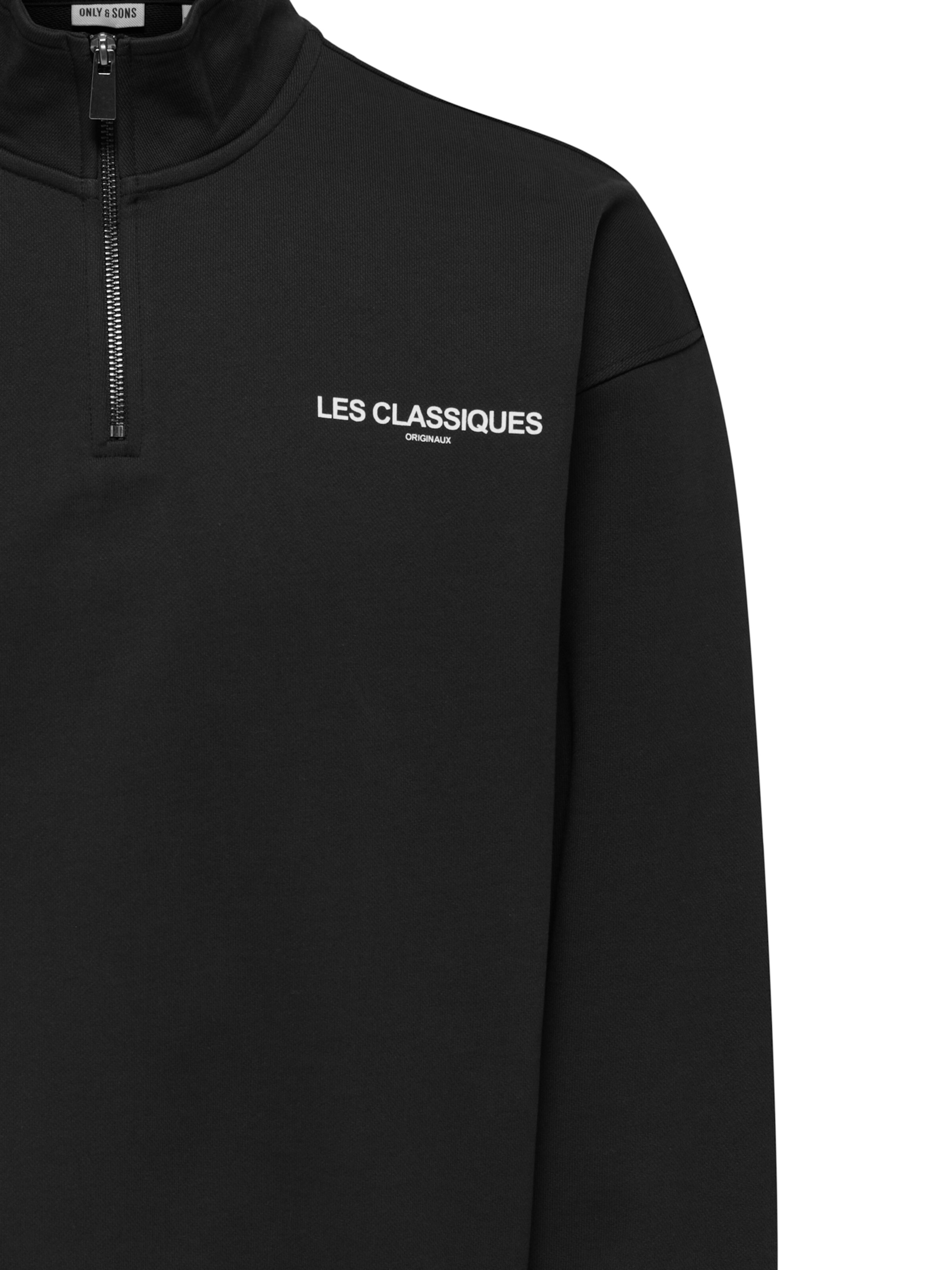 Only & Sons Sweatshirt 'LES CLASSIQUES' in Black