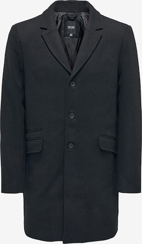 Only & Sons Ανοιξιάτικο και φθινοπωρινό παλτό 'JULIAN' σε μαύρο: μπροστά