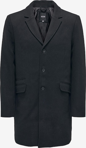 Only & Sons Between-Seasons Coat 'JULIAN' in Black: front