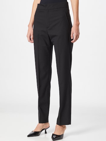 HOPE Regular Trousers with creases in Black: front