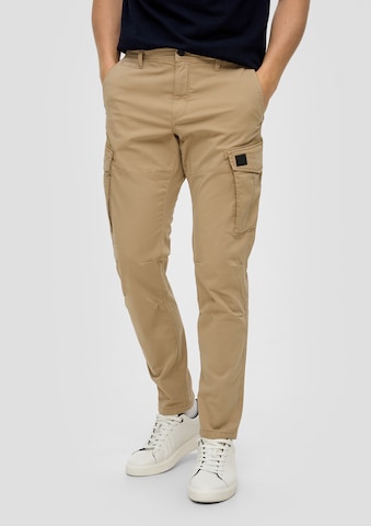 Coupe slim Pantalon cargo s.Oliver en marron : devant