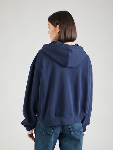 WEEKDAY Zip-Up Hoodie 'Boxy' in Blue