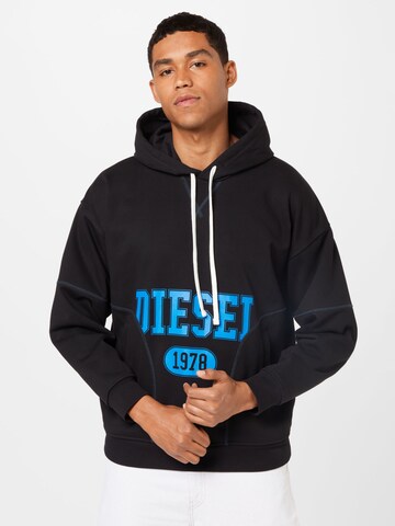 DIESEL Sweatshirt 'S-MUSTER' in Zwart: voorkant