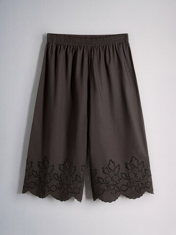 The Set Wide Leg Hose in Braun