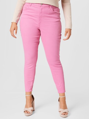 Noisy May Curve Skinny Jeans 'CALLIE' in Pink: predná strana