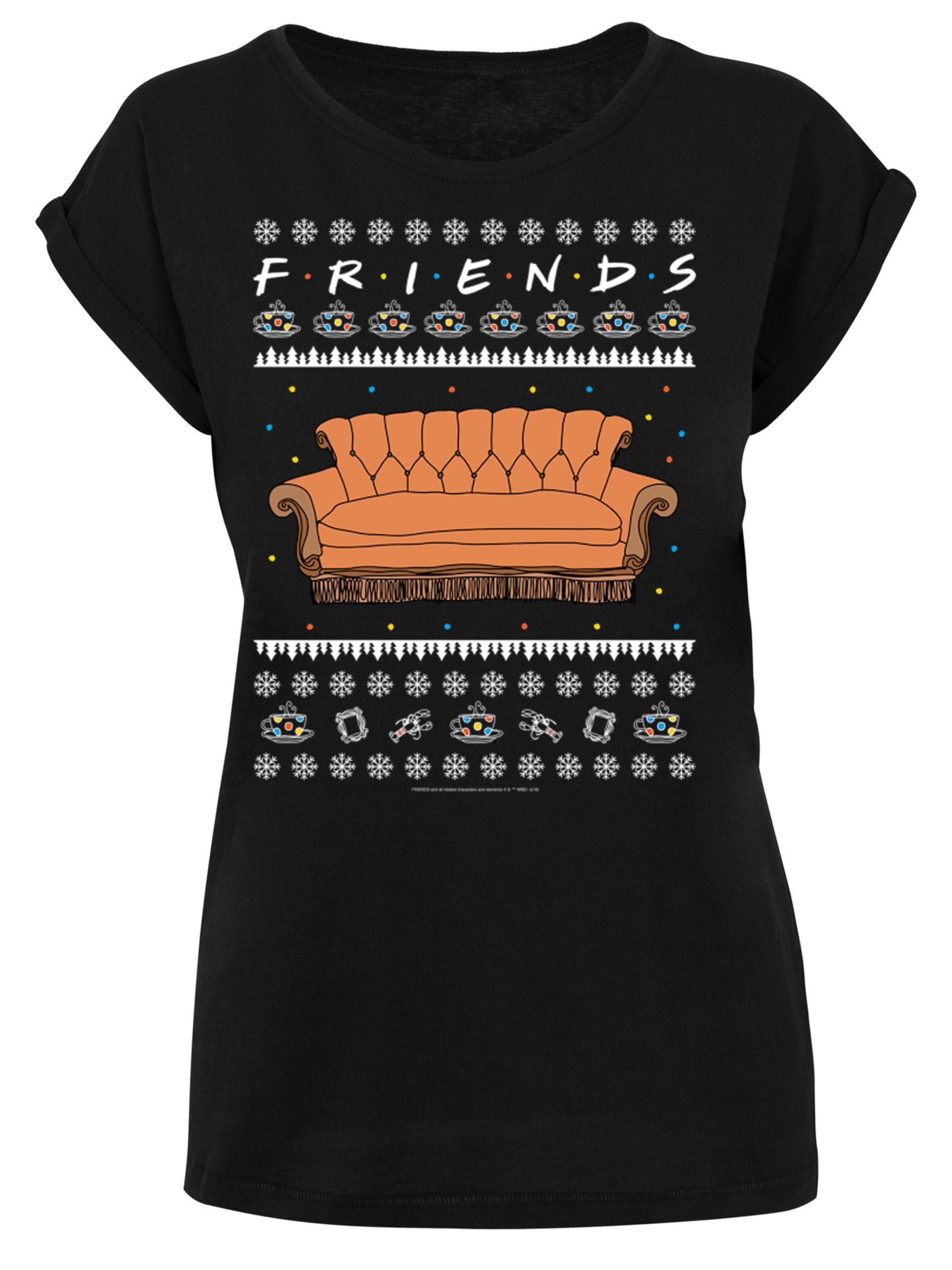 T-shirt 'Friends Fair Isle Couch' F4NT4STIC en noir : devant