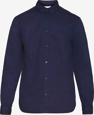 KnowledgeCotton Apparel Regular fit Button Up Shirt 'Alf' in Blue: front