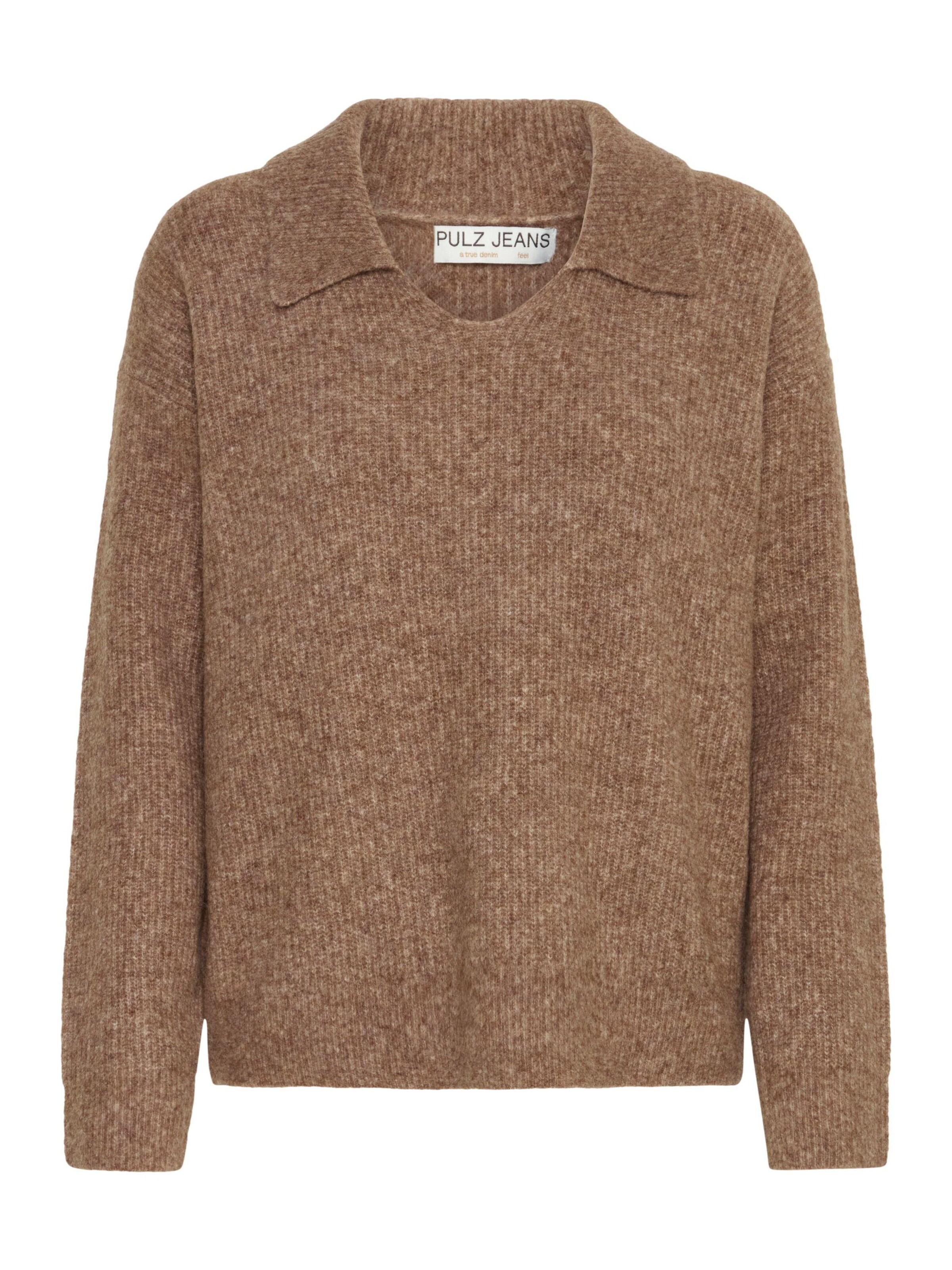 PULZ Jeans - Pullover 'Astra' em castanho: frente
