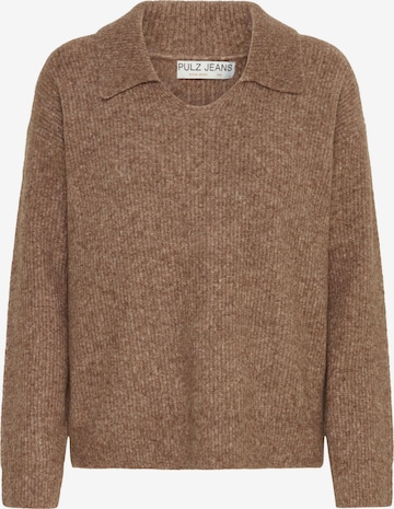 Pull-over 'Astra' PULZ Jeans en marron : devant