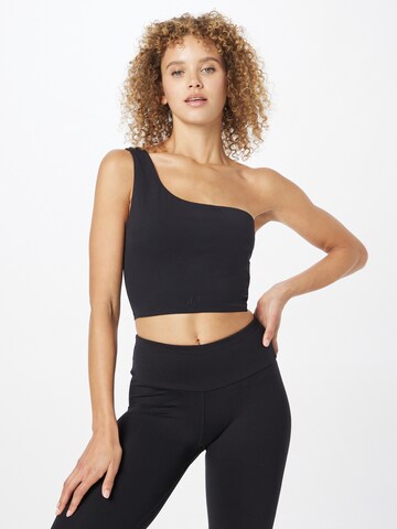 4F Sports Top in Black: front