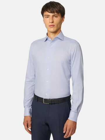 Coupe regular Chemise business Boggi Milano en bleu : devant