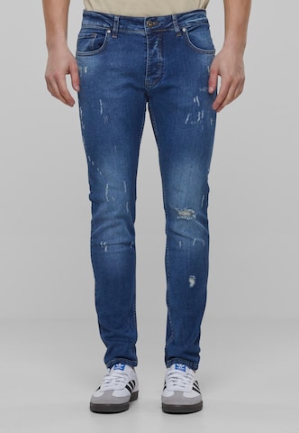 2Y Premium Skinny Jeans in Blauw: voorkant