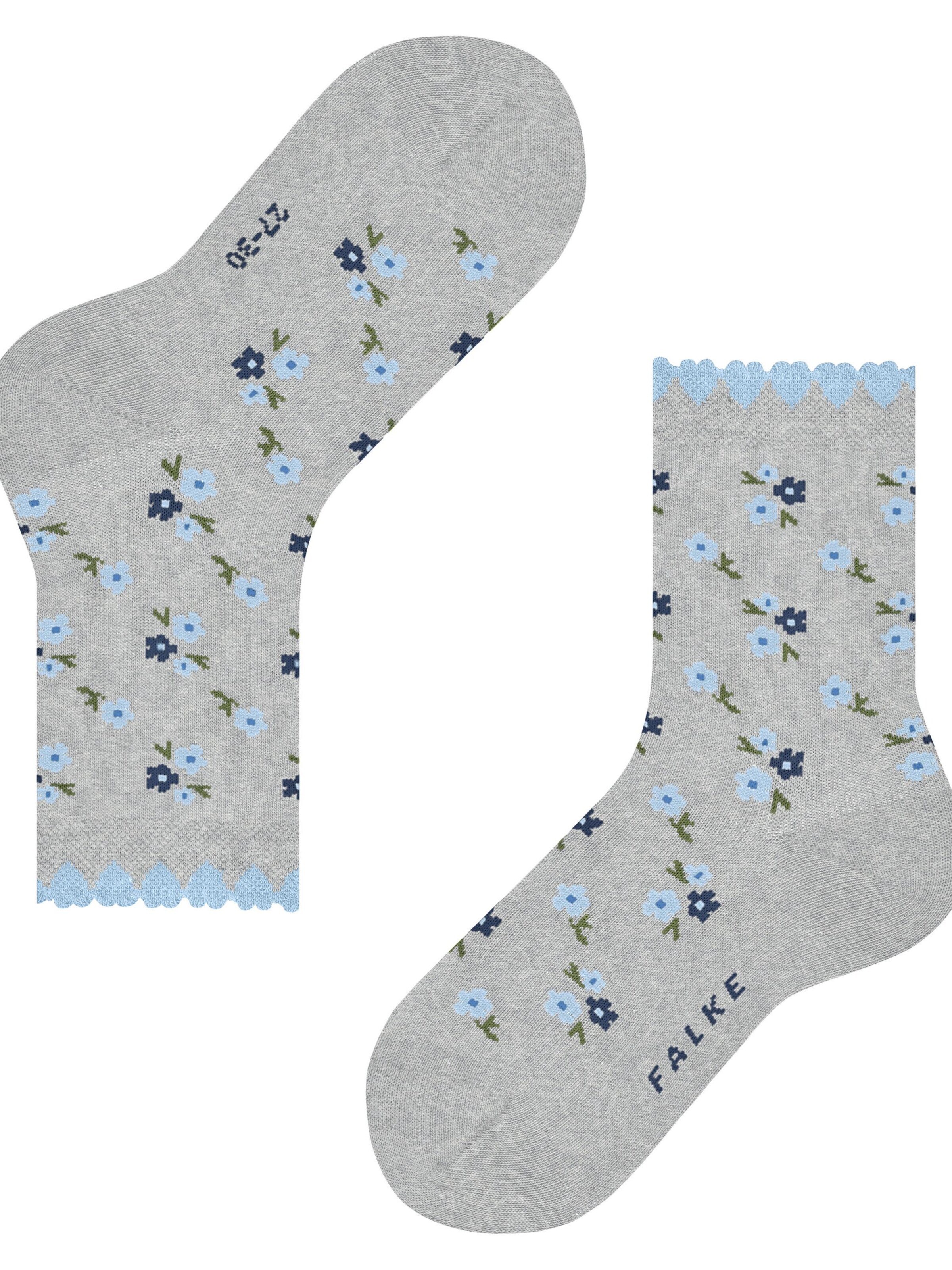 FALKE Socks 'Ditsy Flowers' in Grey