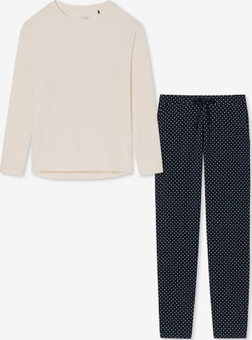 SCHIESSER Pyjama 'Cotton' in Wit: voorkant