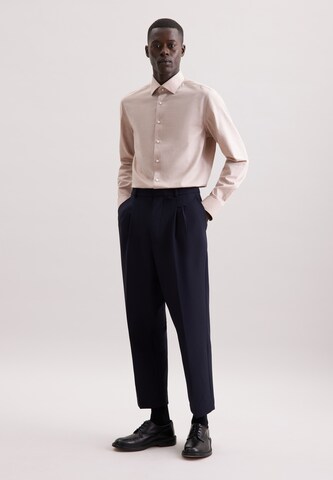 SEIDENSTICKER Slim fit Business shirt 'SMART FLANNELS' in Beige