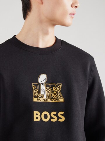 BOSS - Sweatshirt 'Wilkins_NFL' em preto
