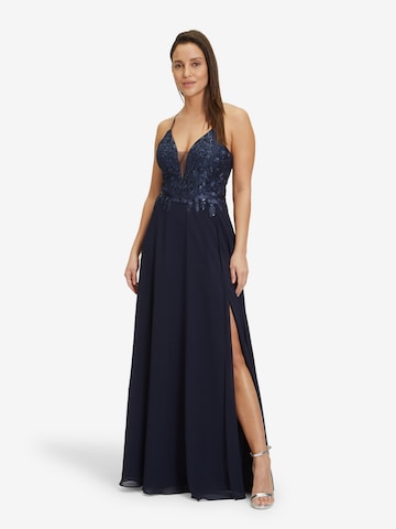 Robe de soirée Vera Mont en bleu : devant