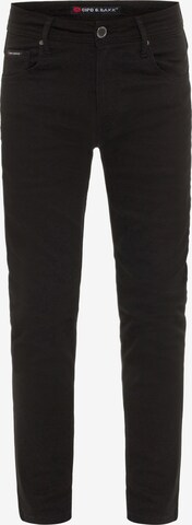 CIPO & BAXX Regular Jeans in Zwart: voorkant