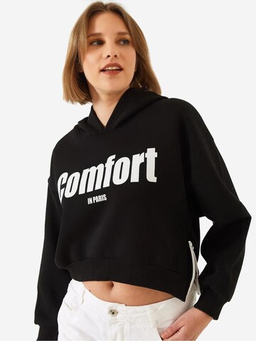 Bianco Lucci Sweatshirt 'Sweatshirts' in Black: front