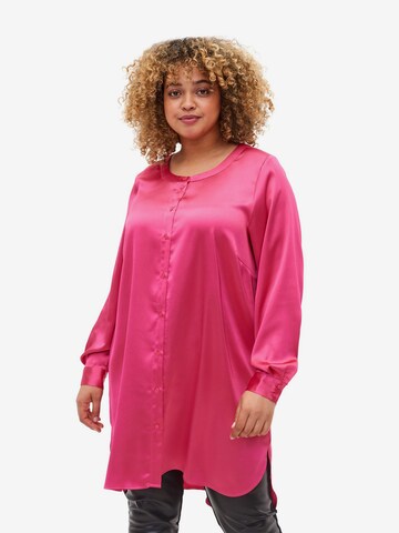 Camicia da donna 'MKIYA' di Zizzi in rosa: frontale