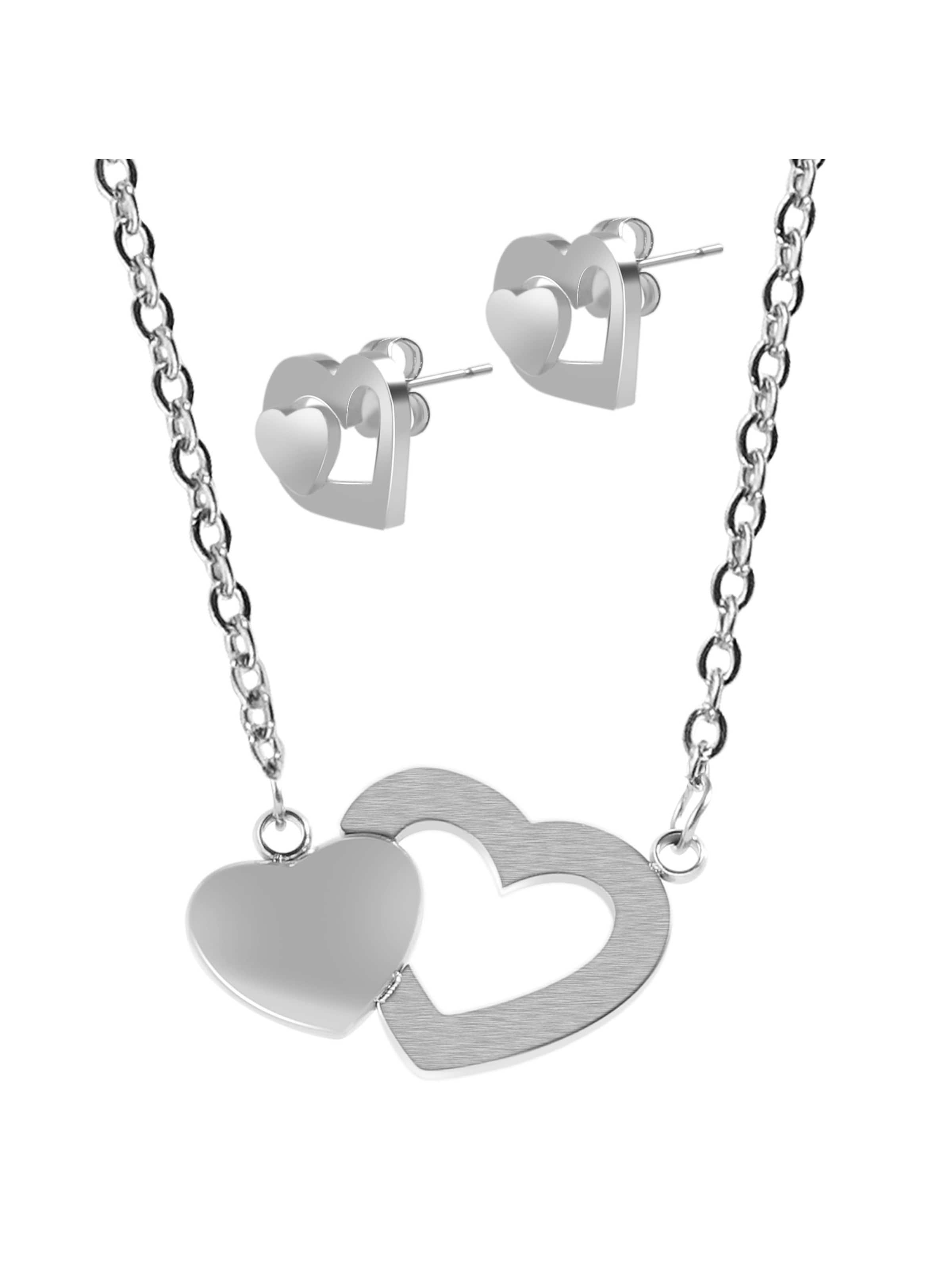 Akzent Schmuckset 'Edelstahl silber'‌‌‌‌‌‌‌‌‌ in Silber: Vorderseite